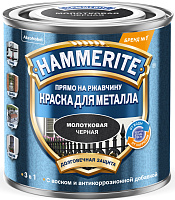 Грунт-эмаль по ржавчине Hammerite 3в1 молотковая Черная (0.25л)