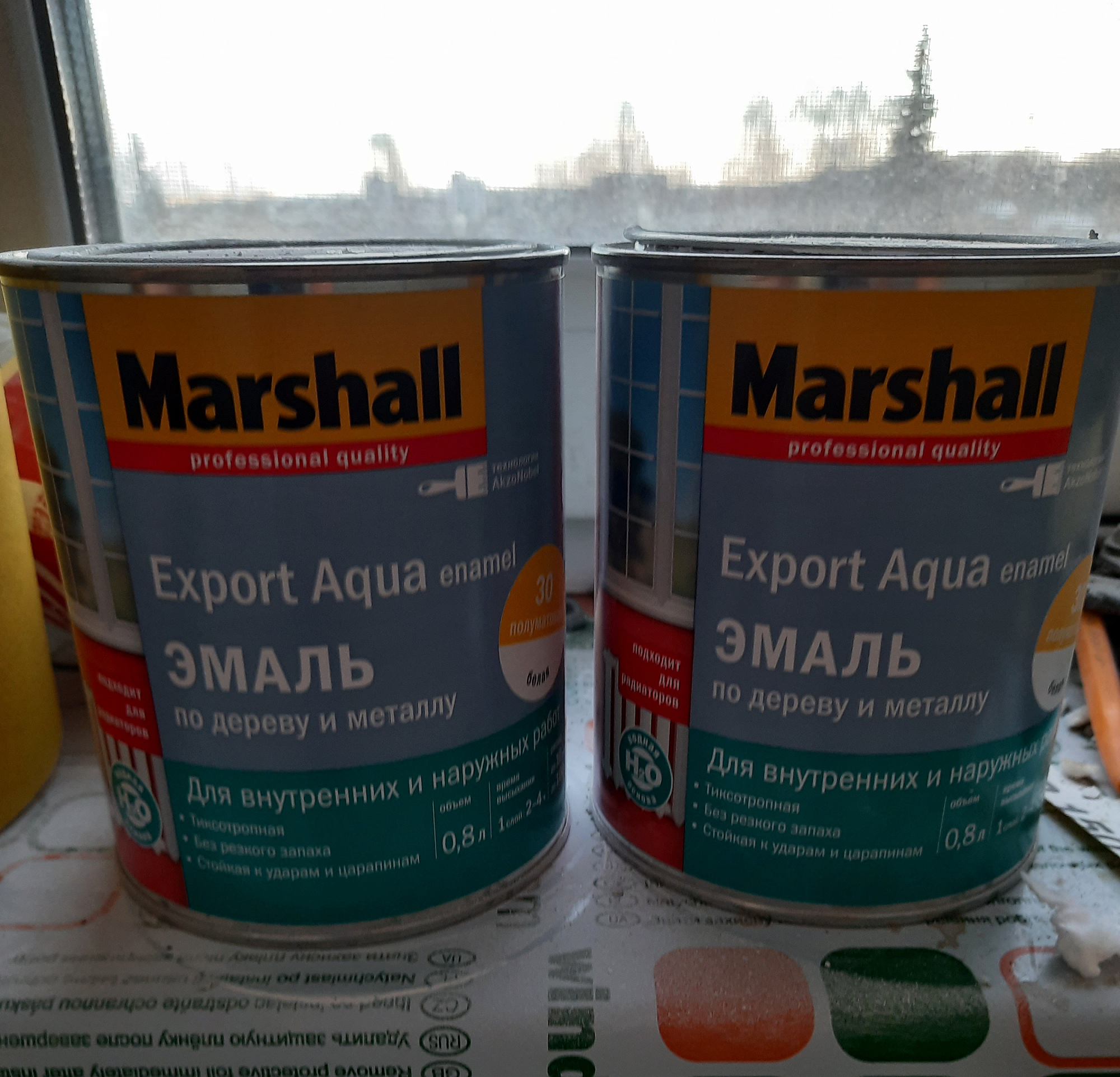 Эмаль Marshall Export Aqua Enamel по дереву и металлу Белая полуматовая 0.8 л купить